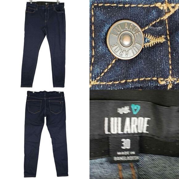 Lularoe Jeans Skinny Womens Size 30 Blue High Rise Stretch Denim 5-Pocket - Picture 1 of 8